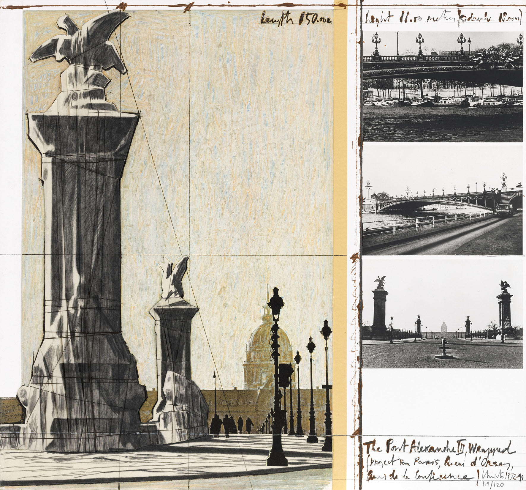 Pont Alexandre III Wrapped, Project for Paris, 1972-90