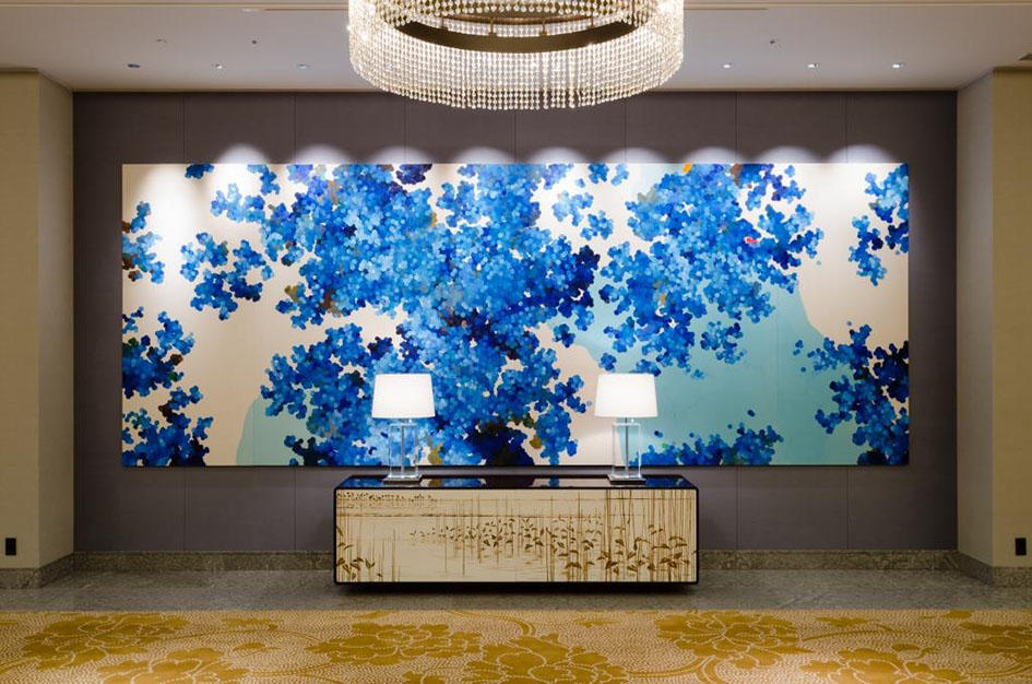The installation view at Palace Hotel Tokyo.