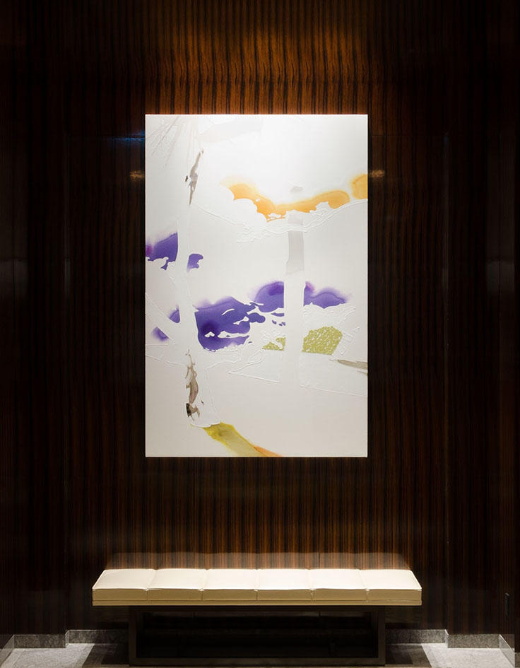 The installation view at Palace Hotel Tokyo.