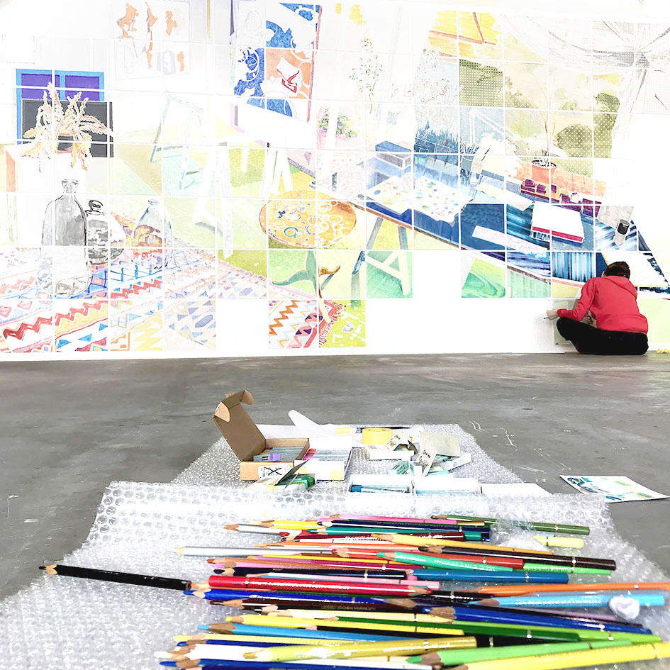 Masumi Nakaoka : Draw Interior Scape at artist’s atelier